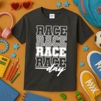 Race Day Checkered Racing Family Matching Fan Kids T-Shirt thumb 3