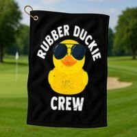 Rubber Duckie Crew Funny Rubber Duck Golf Towel thumb 1