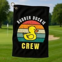 Rubber Duckie Crew Funny Rubber Duck Golf Towel thumb 1