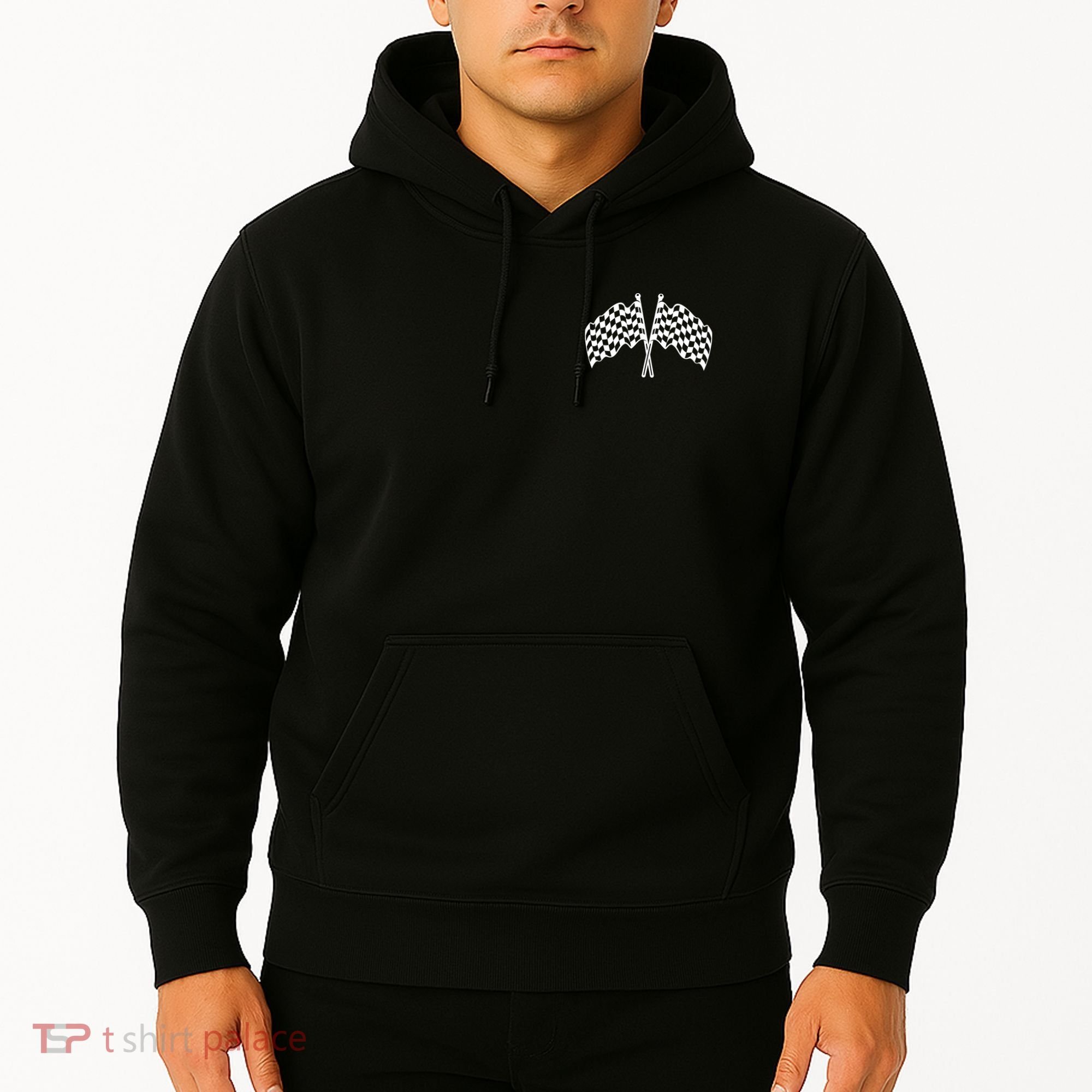Race Day Checkered Flag Racing Fan Front And Back Hoodie