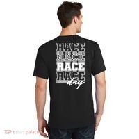 Race Day Checkered Flag Racing Fan Front And Back T-Shirt thumb 1
