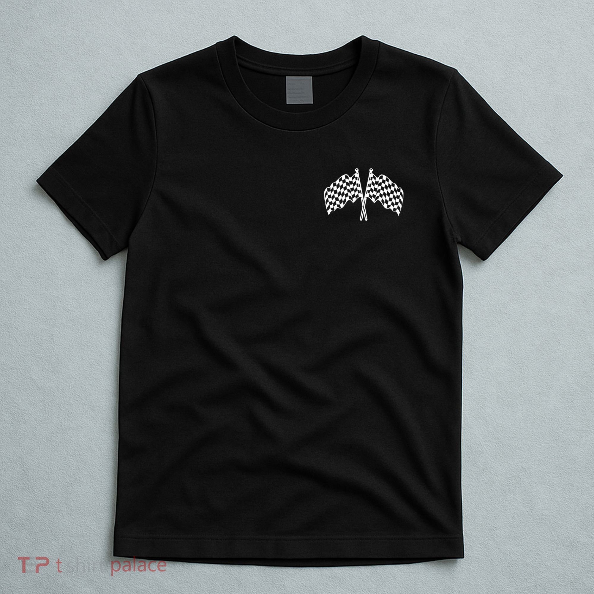 Race Day Checkered Flag Racing Fan Front And Back T-Shirt
