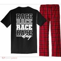 Race Day Checkered Flag Racing Fan Front And Back Pajama Set thumb 1