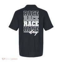 Race Day Checkered Flag Racing Fan Front And Back Polo thumb 1