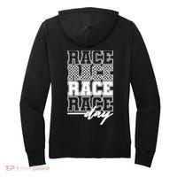 Race Day Checkered Flag Racing Fan Front And Back Women's Hoodie thumb 1