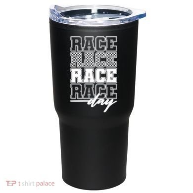 Race Day Checkered Flag Racing Fan Front And Back Tumbler back
