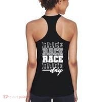 Race Day Checkered Flag Racing Fan Front And Back Women's Tank Top thumb 1