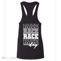 Race Day Checkered Flag Racing Fan Front And Back Women's Tank Top thumb 4
