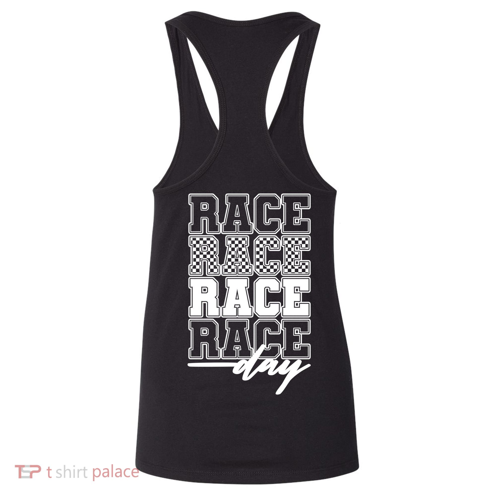 Race Day Checkered Flag Racing Fan Front And Back Women's Tank Top