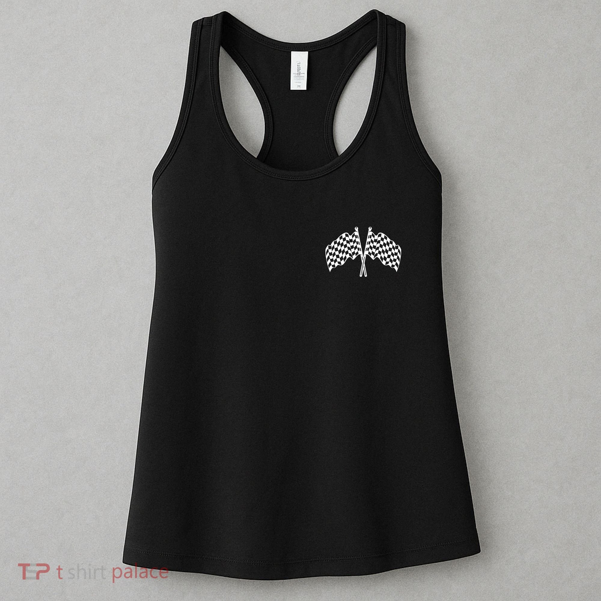 Race Day Checkered Flag Racing Fan Front And Back Women's Tank Top