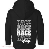 Race Day Checkered Flag Racing Fan Front And Back Toddler Hoodie thumb 1