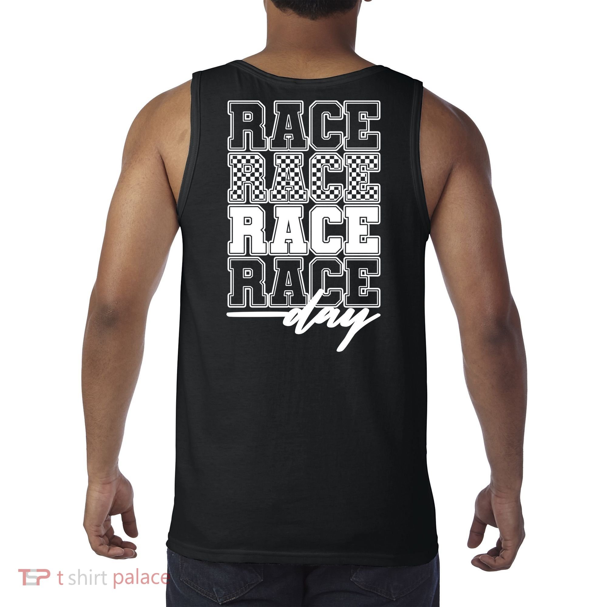 Race Day Checkered Flag Racing Fan Front And Back Tank Top