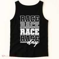 Race Day Checkered Flag Racing Fan Front And Back Tank Top thumb 5