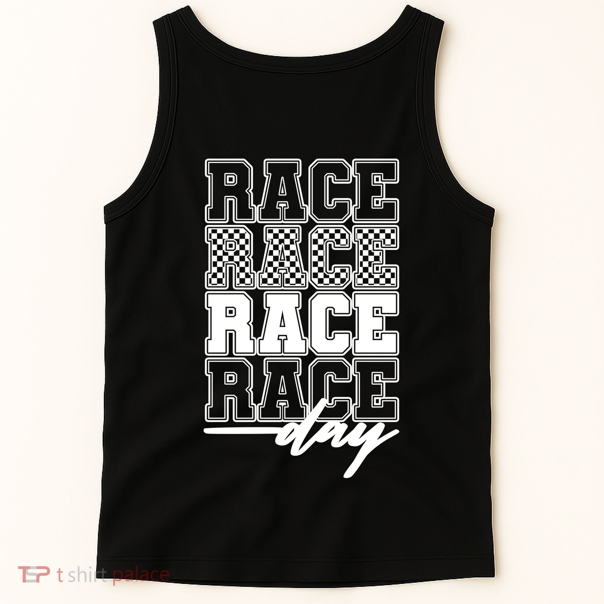 Race Day Checkered Flag Racing Fan Front And Back Tank Top