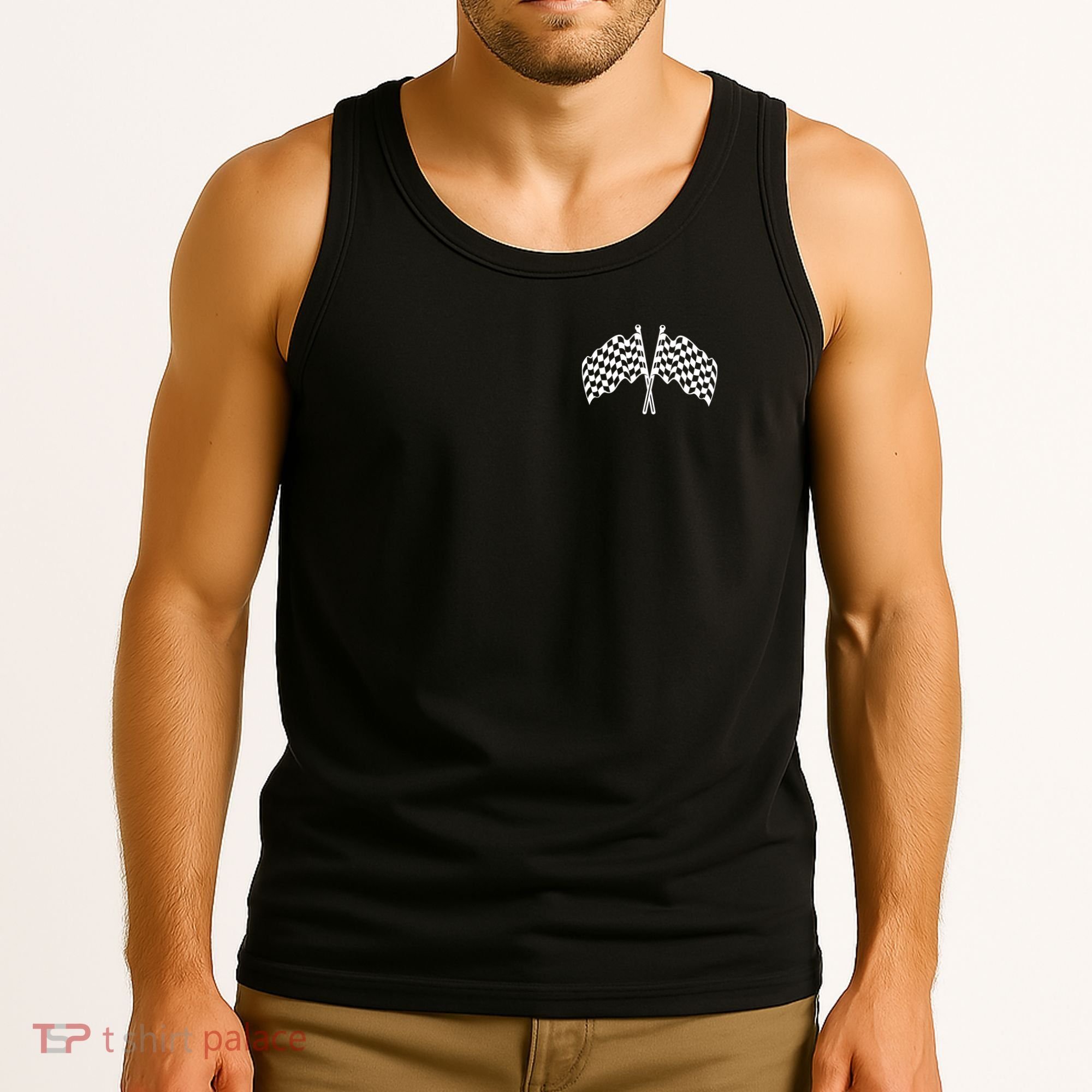 Race Day Checkered Flag Racing Fan Front And Back Tank Top