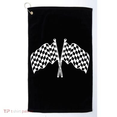 Race Day Checkered Flag Racing Fan Front And Back Golf Towel