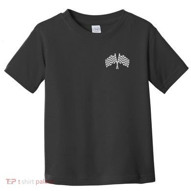 Race Day Checkered Flag Racing Fan Front And Back Toddler T-Shirt