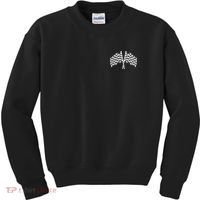 Race Day Checkered Flag Racing Fan Front And Back Kids Sweatshirt thumb 0
