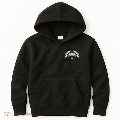 Race Day Checkered Flag Racing Fan Front And Back Kids Hoodie