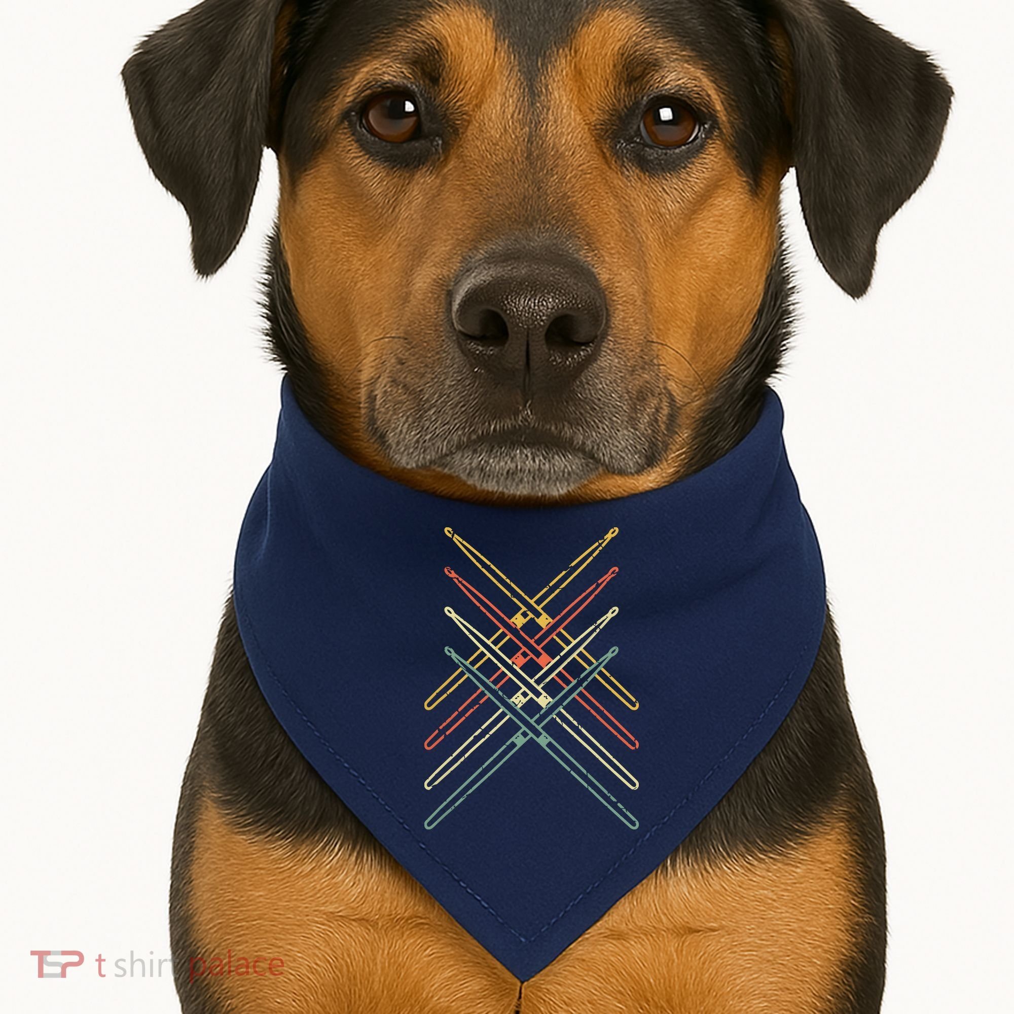 Retro Drumsticks Drummer Gifts Drums USA-Made Doggie Bandana