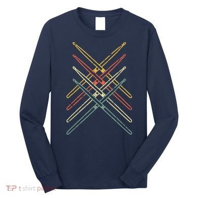 Retro Drumsticks Drummer Gifts Drums Long Sleeve Shirt
