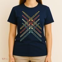 Retro Drumsticks Drummer Gifts Drums T-Shirt thumb 4