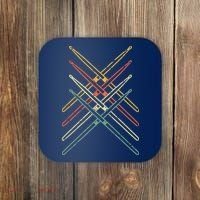 Retro Drumsticks Drummer Gifts Drums Coaster thumb 0