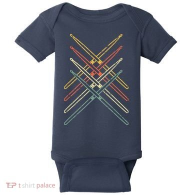 Retro Drumsticks Drummer Gifts Drums Baby Bodysuit