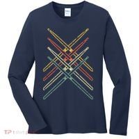 Retro Drumsticks Drummer Gifts Drums Women's Long Sleeve Shirt thumb 0
