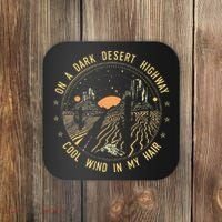 Retro Dark Desert Highway Adventure Camping Coaster thumb 0