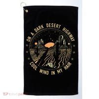 Retro Dark Desert Highway Adventure Camping Golf Towel thumb 0