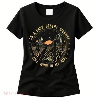Retro Dark Desert Highway Adventure Camping Women's T-Shirt