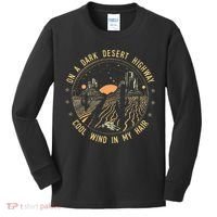 Retro Dark Desert Highway Adventure Camping Kids Long Sleeve Shirt thumb 0