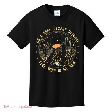 Retro Dark Desert Highway Adventure Camping Kids T-Shirt