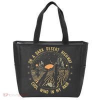 Retro Dark Desert Highway Adventure Camping Tote Bag thumb 0