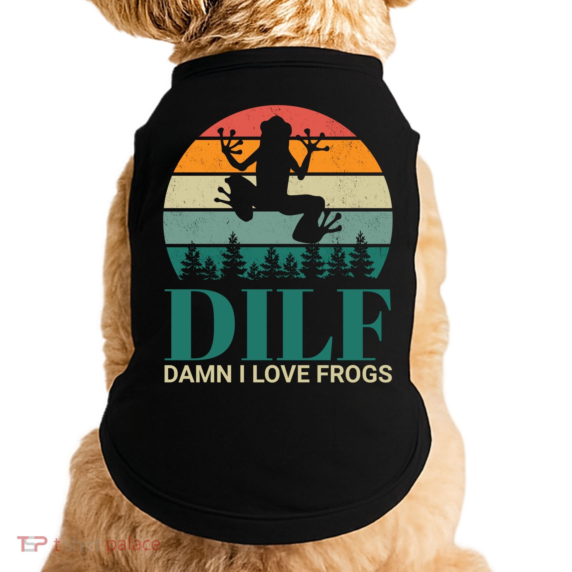 Retro Dilf Damn I Love Frogs Doggie Tank