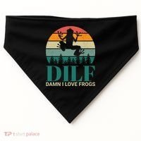 Retro Dilf Damn I Love Frogs USA-Made Doggie Bandana thumb 0