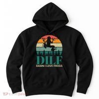 Retro Dilf Damn I Love Frogs Hoodie thumb 0