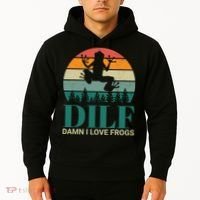 Retro Dilf Damn I Love Frogs Hoodie thumb 2
