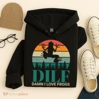 Retro Dilf Damn I Love Frogs Hoodie thumb 4