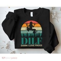 Retro Dilf Damn I Love Frogs Sweatshirt thumb 2