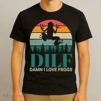 Retro Dilf Damn I Love Frogs T-Shirt thumb 3