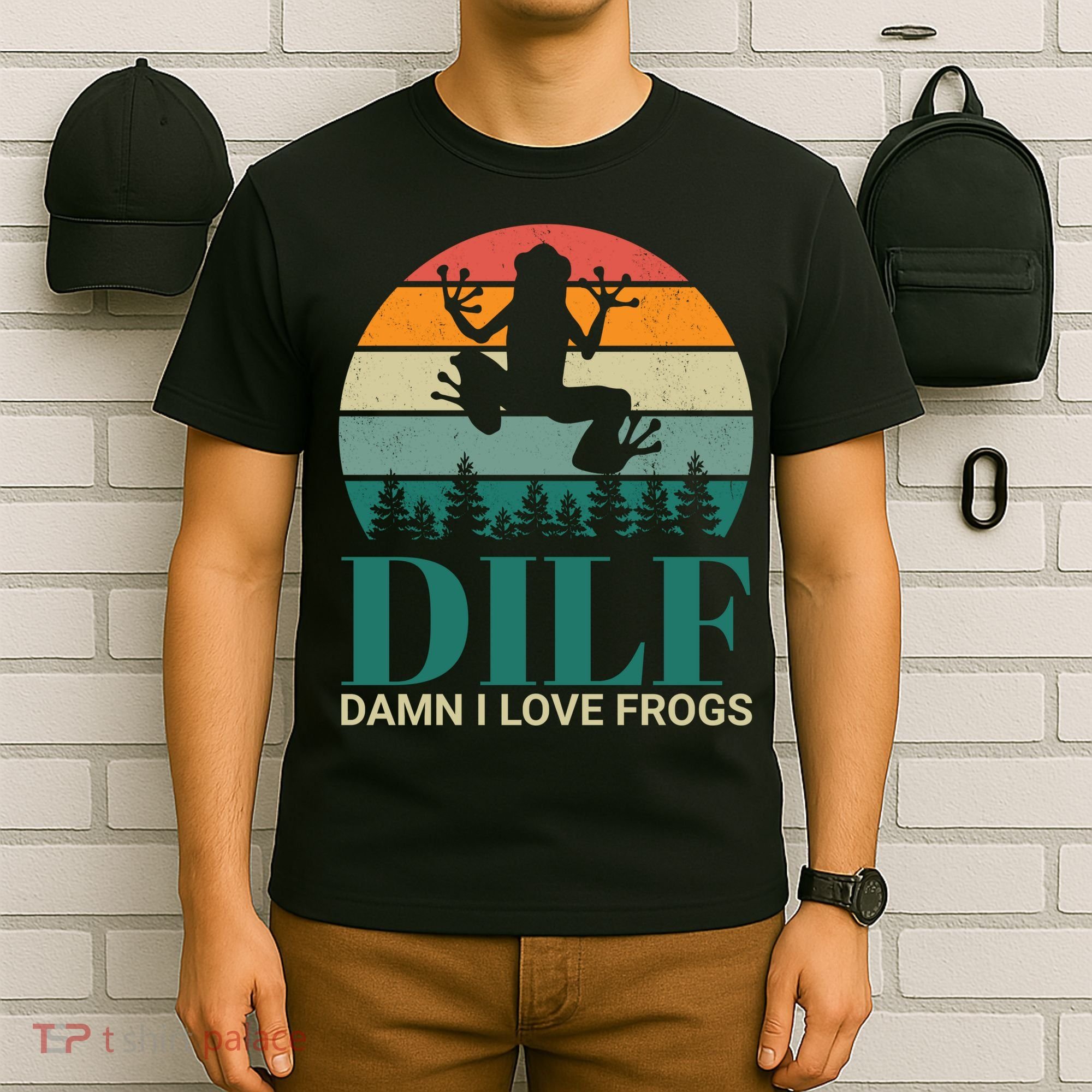 Retro Dilf Damn I Love Frogs T-Shirt