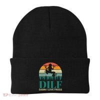 Retro Dilf Damn I Love Frogs Beanie thumb 0