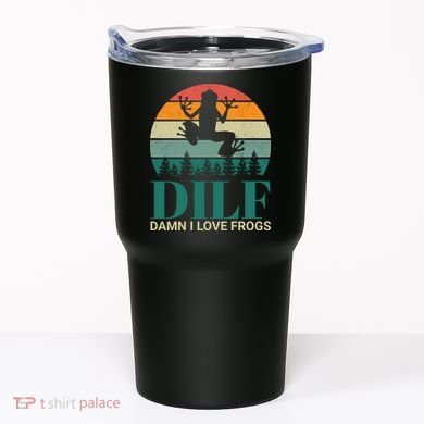 Retro Dilf Damn I Love Frogs Tumbler