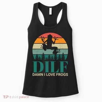 Retro Dilf Damn I Love Frogs Women's Tank Top
