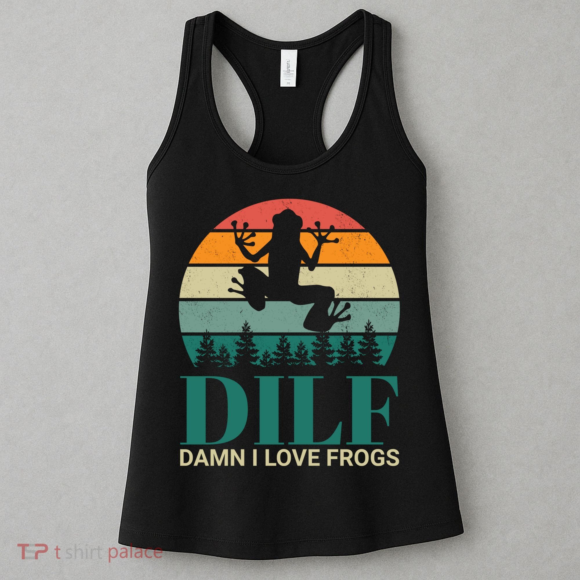 Retro Dilf Damn I Love Frogs Women's Tank Top