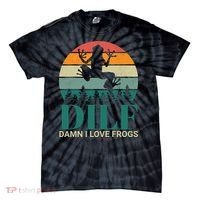 Retro Dilf Damn I Love Frogs Tie-Dye T-Shirt thumb 0