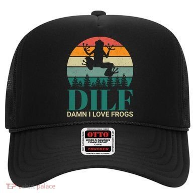 Retro Dilf Damn I Love Frogs Hat