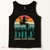 Retro Dilf Damn I Love Frogs Tank Top thumb 2